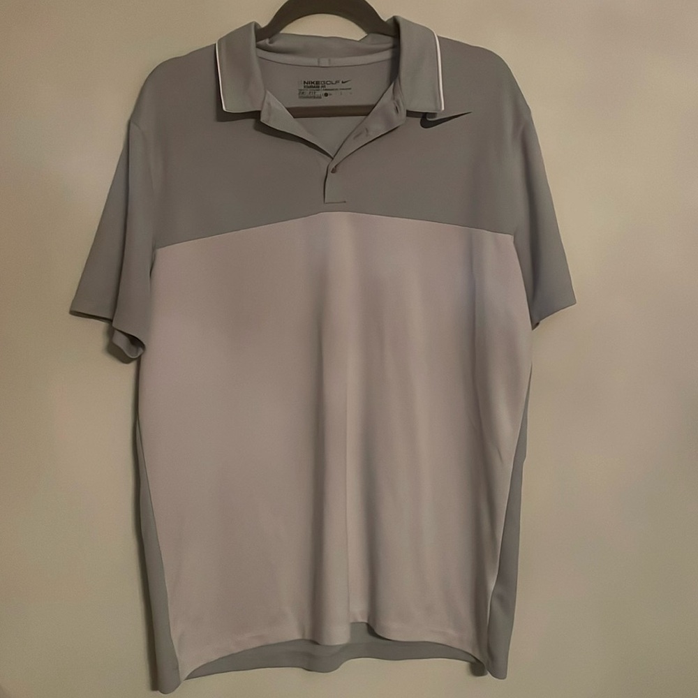 Nike Mens Light/Dark Gray Golf Shirt